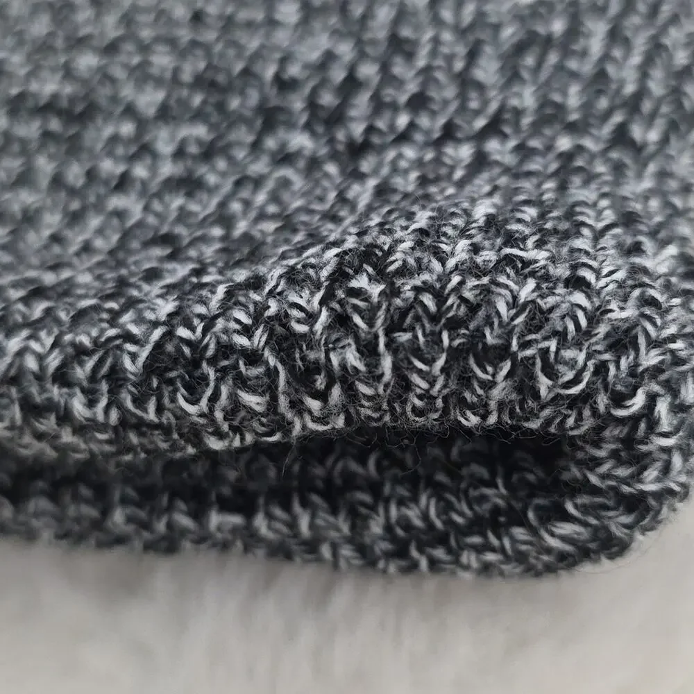 American Eagle Black Marbled Waffle Knit Beanie NWT Unisex Slouchy Winter Hat OS